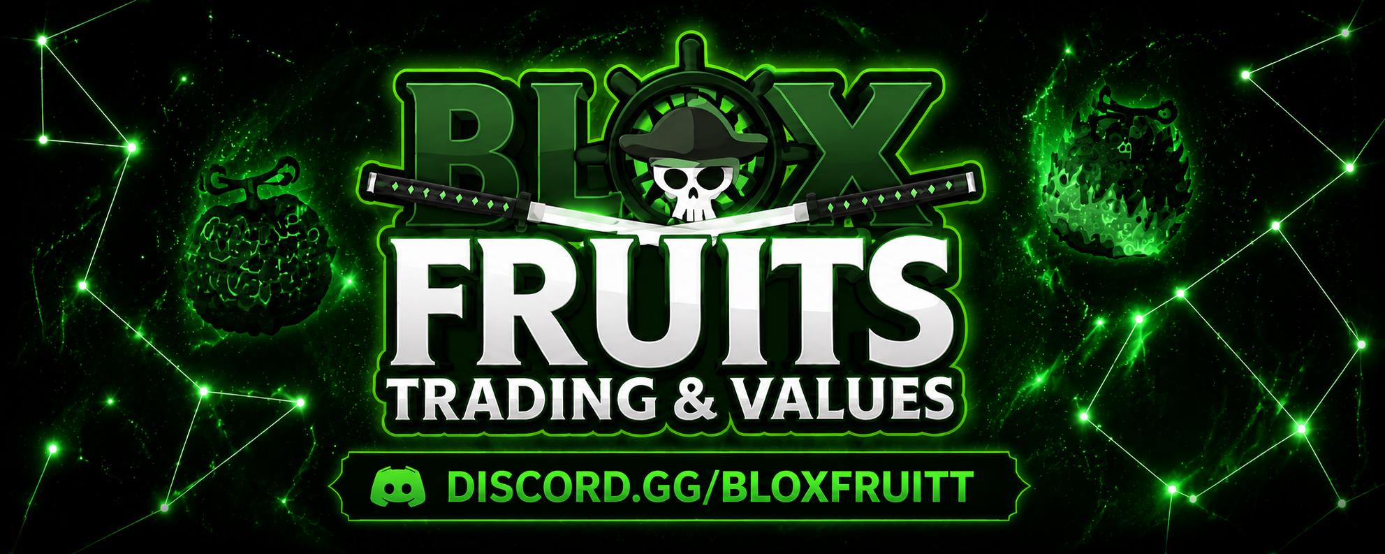Discovery splash banner for Blox Fruits | Trading & Values Discord server