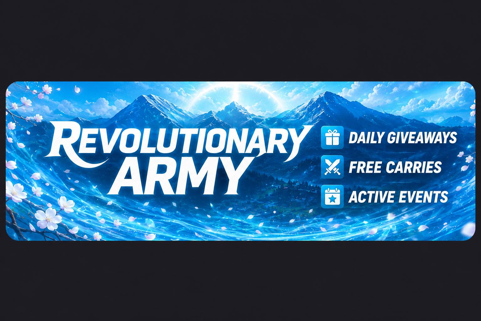 Discovery splash banner for Revolutionary Army Discord server